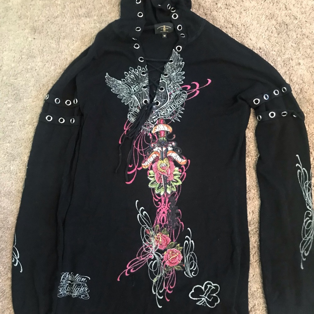 christian audigier hooded sweater